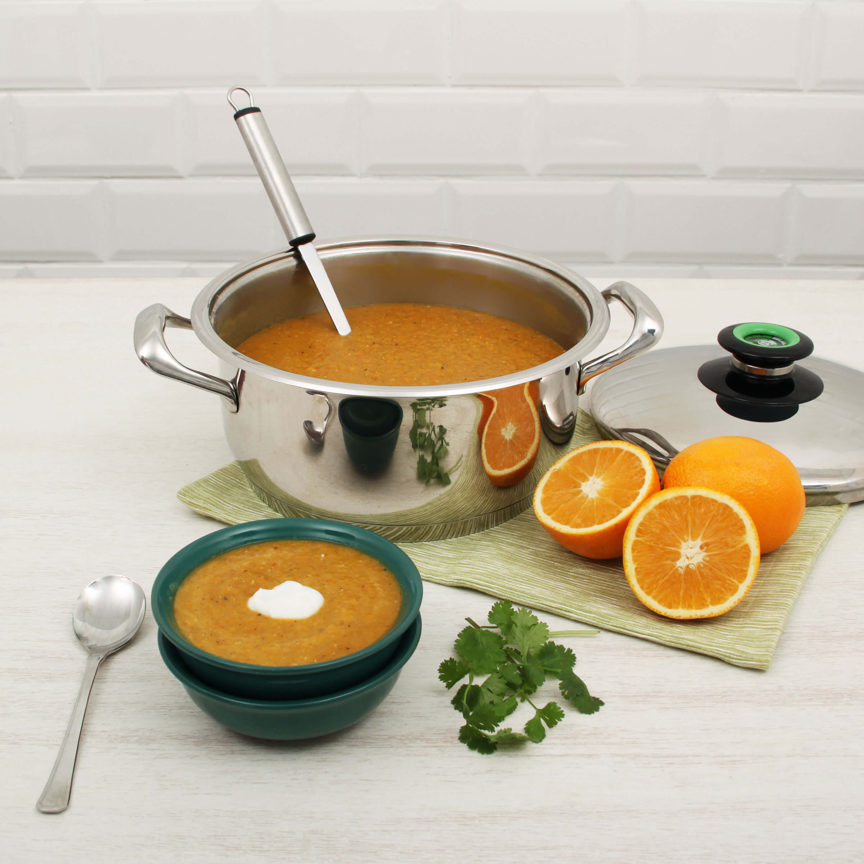 Carrot, lentil & orange soup